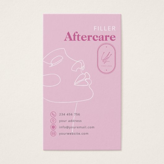 Filler Injections Aftercare Card Do Don't Visitekaartje (Voorkant)