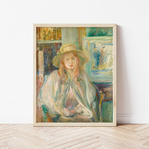 Fillette au Chapeau de Paille   Berthe Morisot Poster