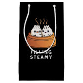 Filling Steamy Funny Dimsum Bao Pun Dark BG Klein Cadeauzakje (Voorkant)