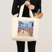 Filling Water Buckets Rajasthan India Grote Tote Bag (Voorkant (product))