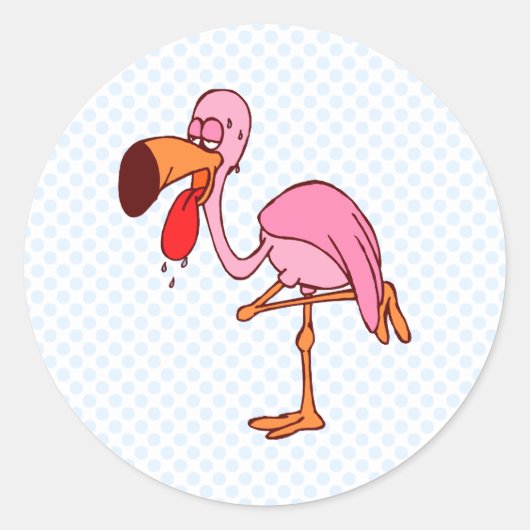 Fillip Flamingo Ronde Sticker (Voorkant)