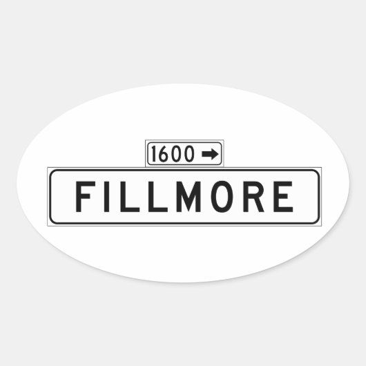 Fillmore St., San Francisco Street Sign Ovale Sticker (Voorkant)