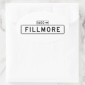 Fillmore St., San Francisco Street Sign Ovale Sticker (Tas)