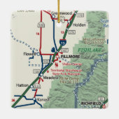 Fillmore Utah Map Keramisch Ornament (Achterkant)