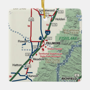 Fillmore Utah Map Keramisch Ornament