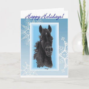 Filly met sneeuwvlokken Kerst Kaart