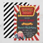  film avond verjaardagsfeestje uitnodiging (Voorkant / Achterkant)