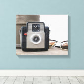  Film Camera Bloempot & Brillen 11x14 Canvas Afdruk (Insitu (Houten vloer))