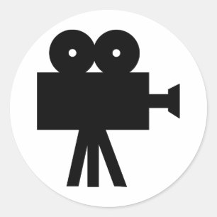 Film Cine Camera Hollywood Ronde Sticker
