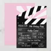 Film Clapper Actie Teken Party Uitnodiging (Voorkant / Achterkant)