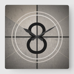 Film Counting Wall Clock Vierkante Klok