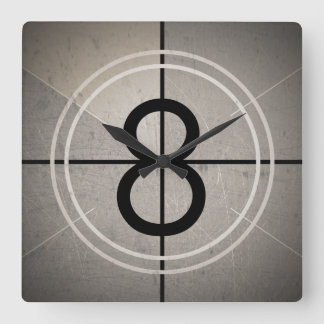 Film Counting Wall Clock Vierkante Klok