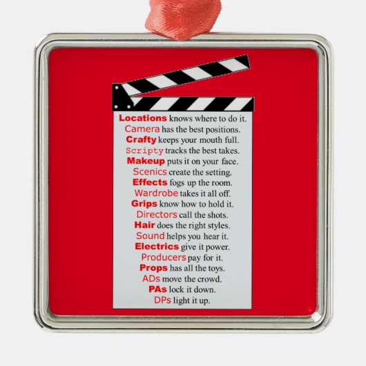 Film Crew and Movies hebben een nieuw idee nodig? Metalen Ornament (Voorkant)