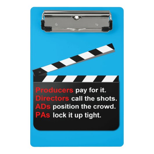 Film Crew CLAP voor de PRODUCENT Mini Klembord (Voorkant)