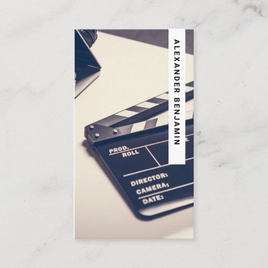 Film Director Foto QR Code Visitekaartje (Voorkant)