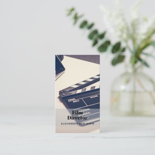 Film Director Foto QR Code Visitekaartje (Staand voorkant)