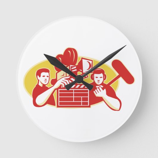 Film Director Movie Clapper Soundman Ronde Klok (Voorkant)