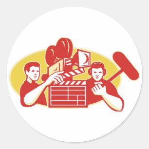 Film Director Movie Clapper Soundman Ronde Sticker