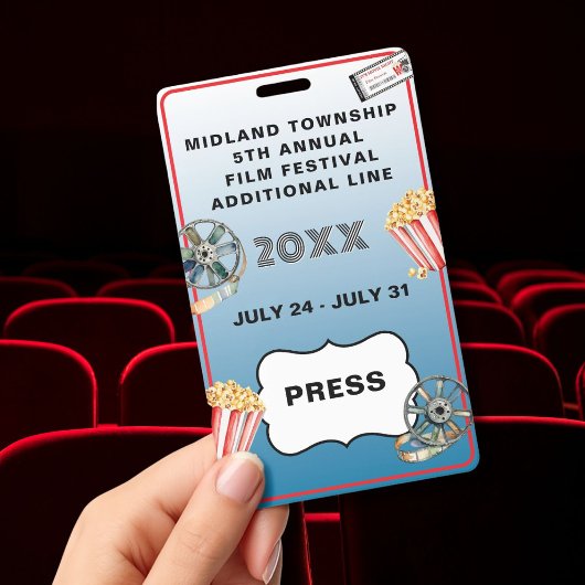 FILM FESTIVAL Stijlvolle Aangepaste Gepersonalisee Badge