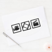 Film filmspoel klapper camera ovale sticker (Envelop)