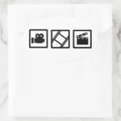 Film filmspoel klapper camera ovale sticker (Tas)