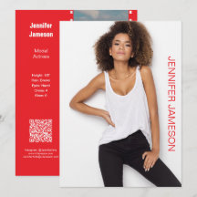 Film Foto Acteur Model Promo Flip Card | QR Code