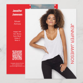 Film Foto Acteur Model Promo Flip Card | QR Code Kaart