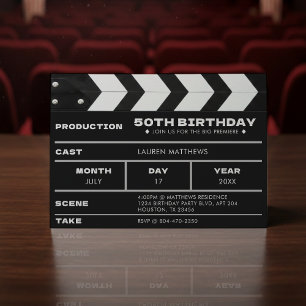Film Klapbord 50ste Verjaardagsfeestje Kaart