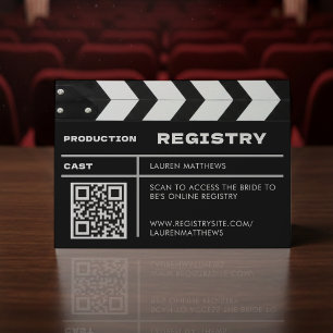 Film Klapbord Huwelijksregister QR-code Informatiekaartje