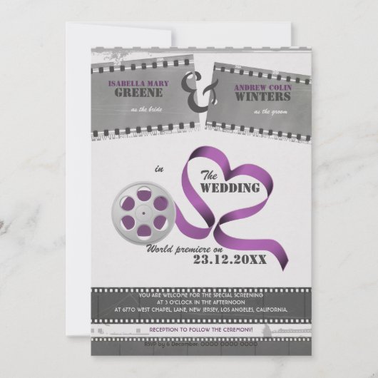 Film Liefde bruiloft uitnodiging (Voorkant)