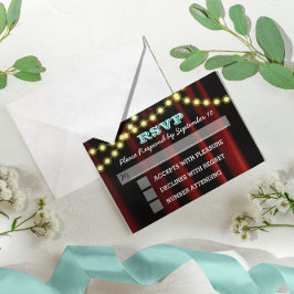 Film Lights Aqua Bat Mitzvah RSVP-kaart RSVP Kaartje