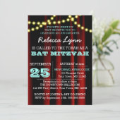 Film Lights Aqua Bat Mitzvah Uitnodiging (Staand voorkant)