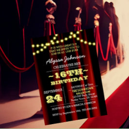 Film Lights Geel Sweet 16 Uitnodiging