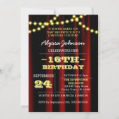 Film Lights Geel Sweet 16 Uitnodiging (Voorkant)