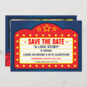 Film Marquee Theater Save the Date Aankondiging (Voorkant / Achterkant)