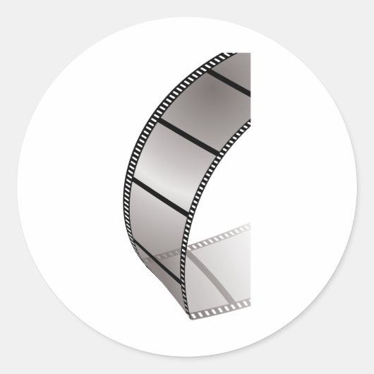 Film met filmstrip ronde sticker (Voorkant)
