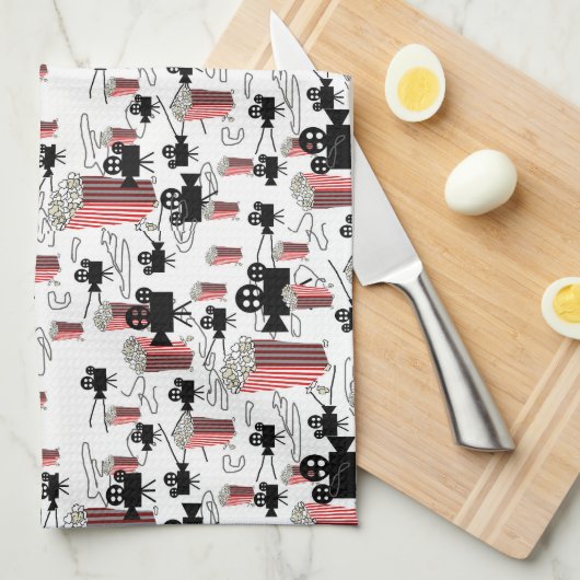 Film met popcorn theedoek (Quarter Fold)