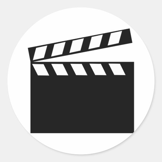 Film Movie Clapper Ronde Sticker (Voorkant)