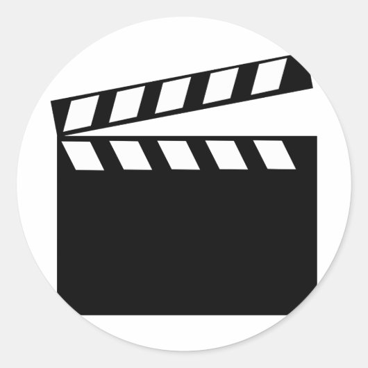 Film Movie Clapper Ronde Sticker (Voorkant)