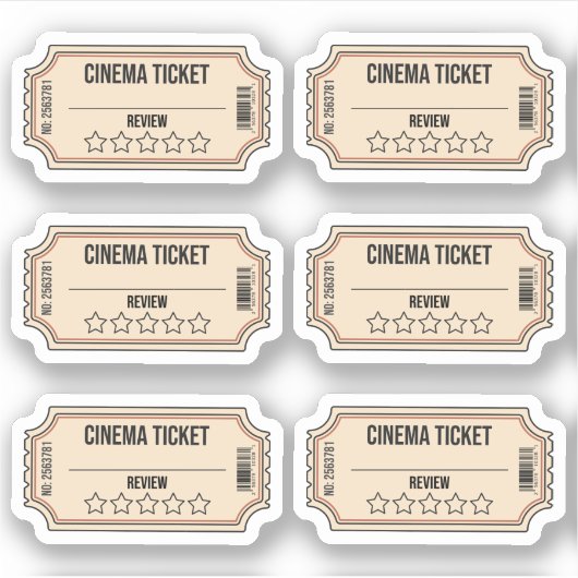 Film Nacht Film Star Rating Labels Cinema Tickets (Voorkant)