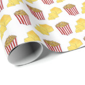 Film Nacht Sleepover Popcorn Verjaardagsfeest Cadeaupapier (Rol Hoek)