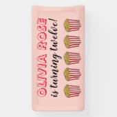 Film Nacht Sleepover Popcorn Verjaardagsfeest Spandoek (Verticaal)