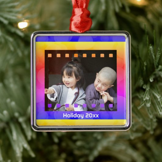 Film Negatieve Foto met Aangepaste Tekst Jaar Keep Metalen Ornament (Boom)