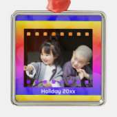 Film Negatieve Foto met Aangepaste Tekst Jaar Keep Metalen Ornament (Voorkant)