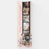Film negatieve verjaardagsfoto spandoek (Verticaal)