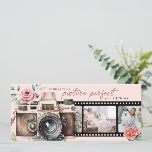 Film negatieve verjaardagsfotokaart (Staand voorkant)