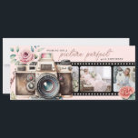 Film negatieve verjaardagsfotokaart<br><div class="desc">Deze verjaardagskaart is voorzien van een film negatieve strip die u kunt toevoegen 2 foto's. Er is een  camera op de voorkant met de zin "wens je een afbeelding perfecte verjaardag" en een plek om een naam op de achterkant toe te voegen.</div>