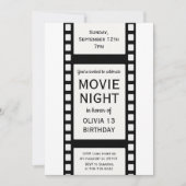 Film Night Birthday Invitation | Kinder filmstrip Kaart (Voorkant)
