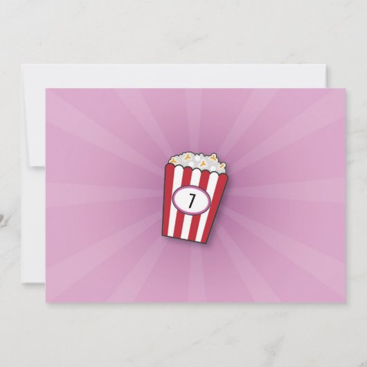 Film Night Birthday Party Roze Film Foto Kaart (Achterkant)