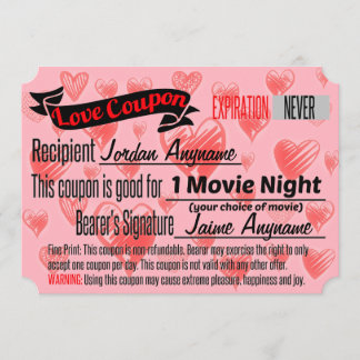 FILM NIGHT Love Coupon Kaart